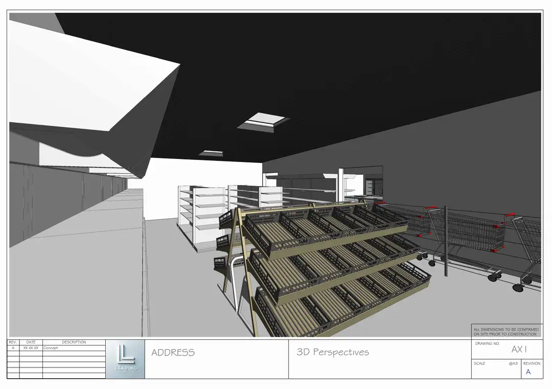 Supermarket, concept drawing